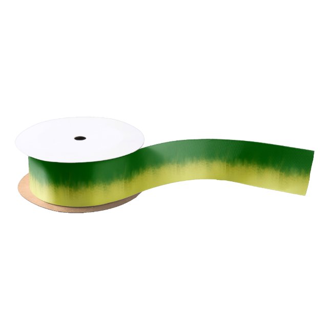 Faux Green Yellow Tye Dye Ribbon (Spool)