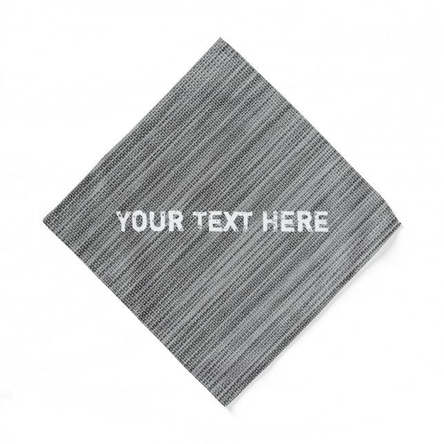Faux Grey Fabric Bandana with Custom Text (Front)