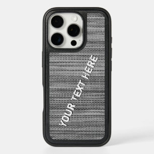 Faux Grey Fabric iPhone Case with Custom Text