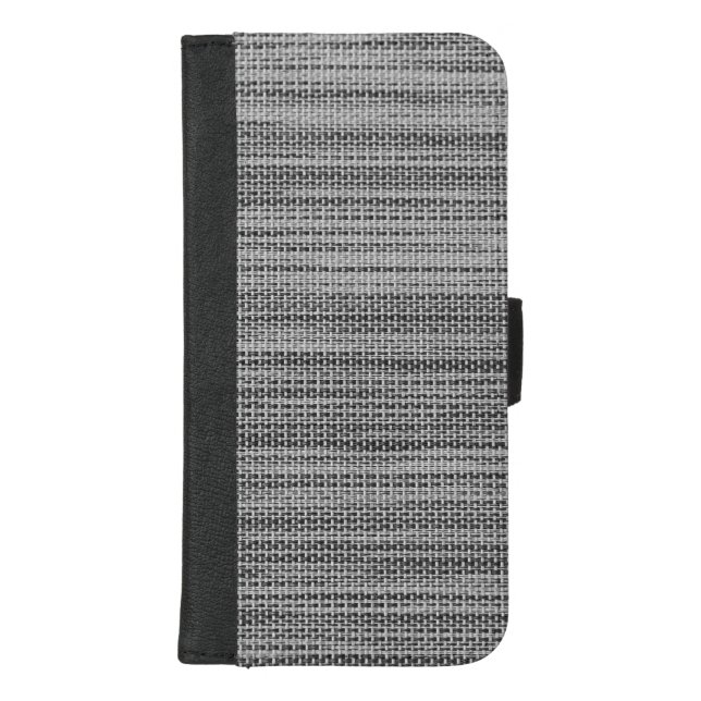 Faux Grey Fabric iPhone Wallet Case (Front)