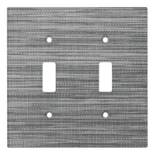 Faux Grey Fabric Light Switch Cover