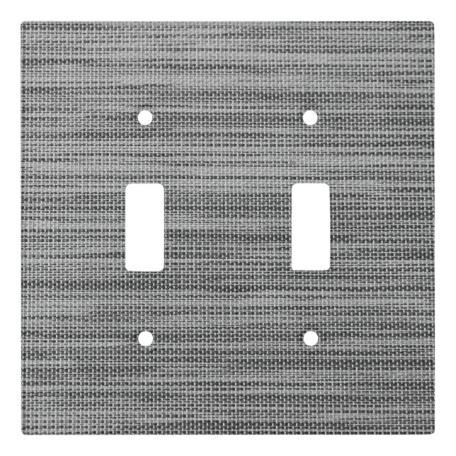 Faux Grey Fabric Light Switch Cover (Front)