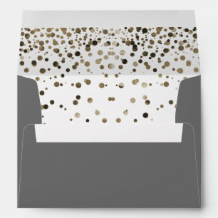 Faux Grey Foil Confetti Elegant Sparkles Envelope