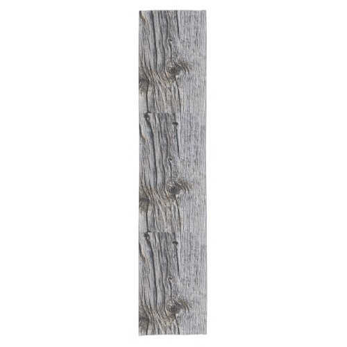 Faux Grey Weather_board Barn Siding Short Table Runner