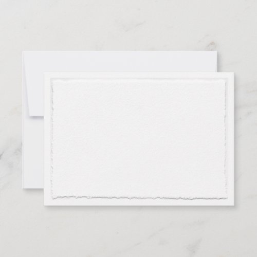 Faux Hand Torn Deckle Edge Horizontal RSVP Card