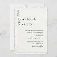 Faux Hand-Torn Script Photo Deckled Edge Wedding