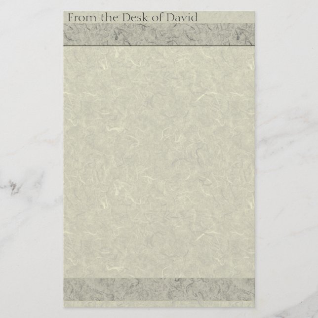 Faux Handmade Paper Old Fashioned Stationery (Front)