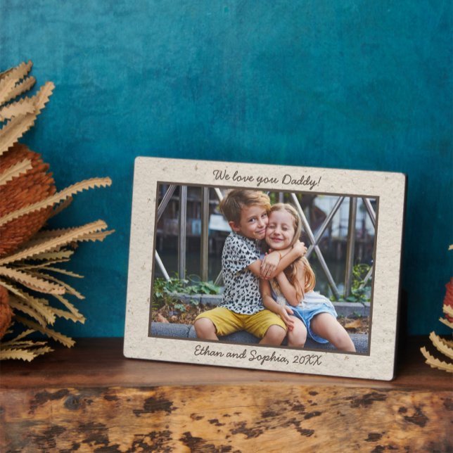 Faux Handmade Paper Personalized Name Photo Plaque (Easily personalize this photo plaque with your name and message for a special, unique gift)