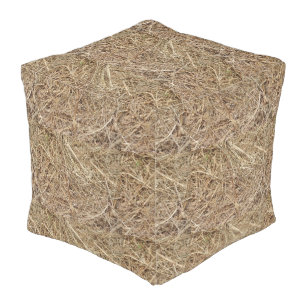 Faux Hay Stack Outdoor Pouf