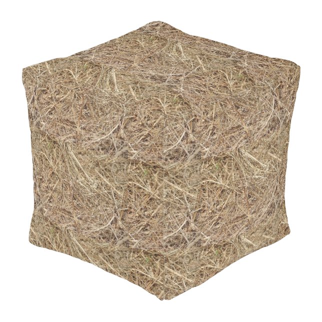Faux Hay Stack Outdoor Pouf (Angled Front)