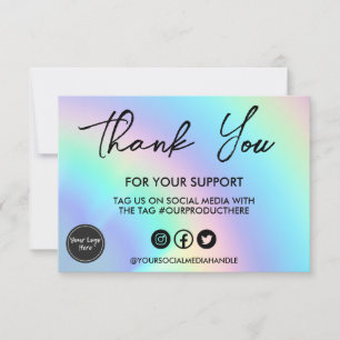 Faux Holo Colorful Thank you Media Insert