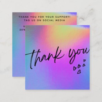 Faux Holo Hearts Trendy Media Insert Business Card by TwoTravelledTeens at Zazzle