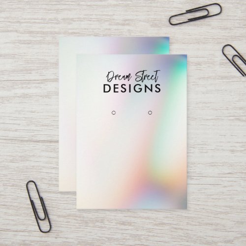 Faux Holo Pastel Calligraphy Earring Display Card