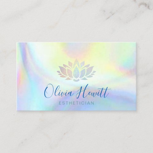 FAUX holographic background esthetician Business Card