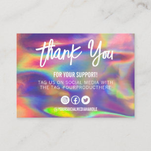 Faux Holographic Calligraphy Colorful Media Insert