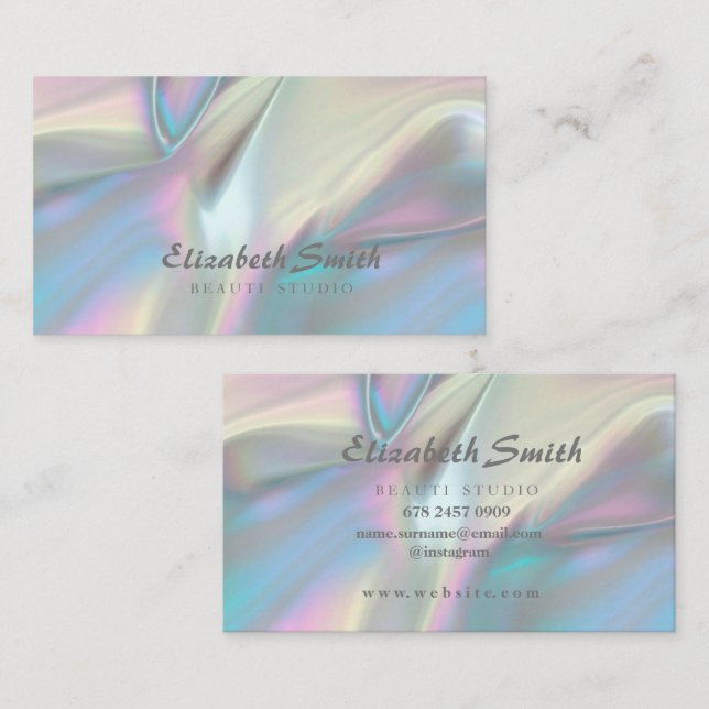 Faux Holographic Chameleon Business Card (Front/Back)