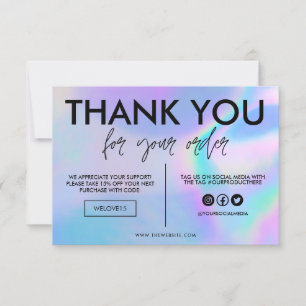 Faux Holographic Color Thank you Media Insert