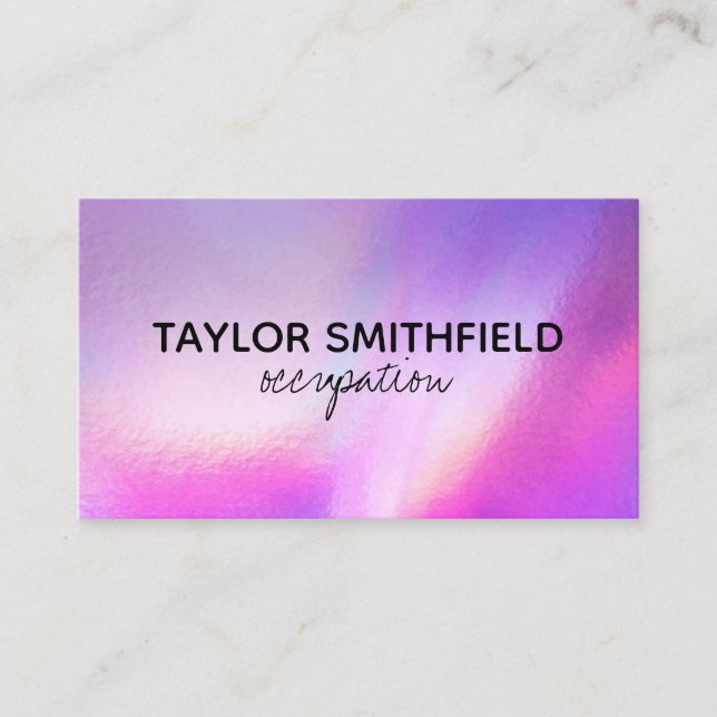 Faux Holographic Custom  Business Card (Front)