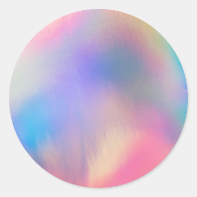 Faux Holographic Custom Classic Round Sticker (Front)