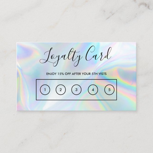 Faux Holographic Custom Loyalty Card (Front)