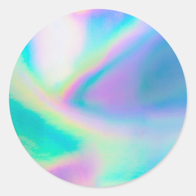 Faux Holographic Custom Trendy Classic Round Stick Classic Round Sticker (Front)