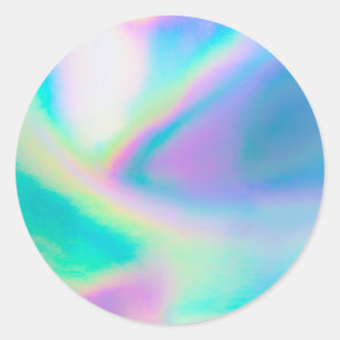 Faux Holographic Custom Trendy Classic Round Stick Classic Round Sticker