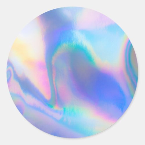 Faux Holographic Custom Trendy Classic Round Sticker