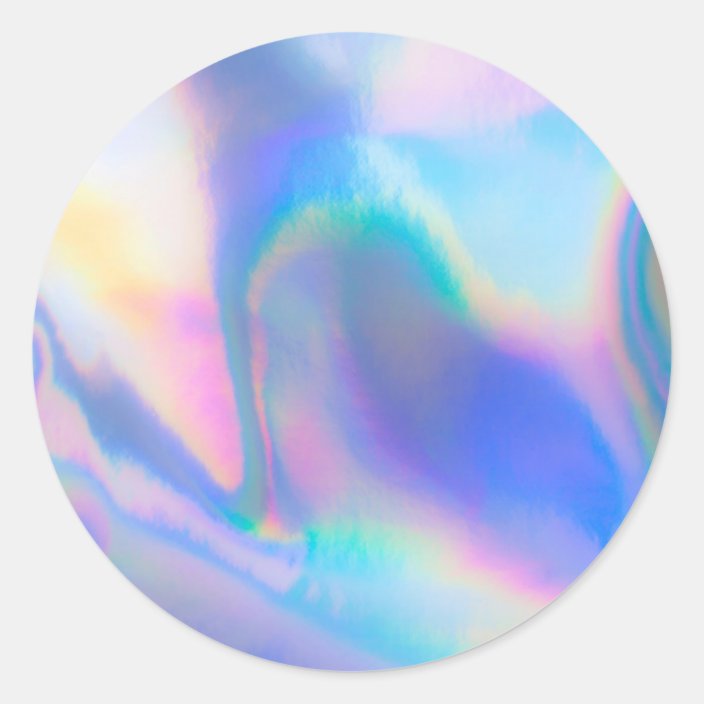 Faux Holographic Custom Trendy Classic Round Sticker