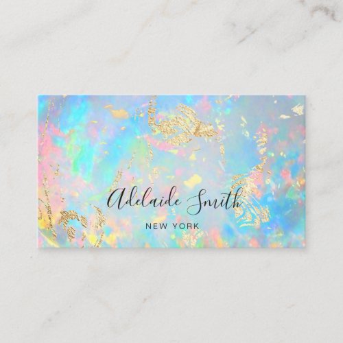 FAUX holographic effect opal stone texture Business Card