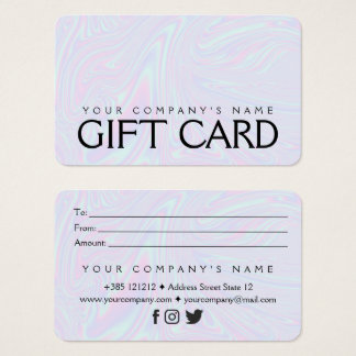 Faux holographic effect texture blue Gift Card
