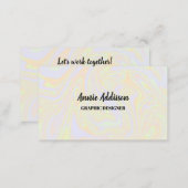 Faux holographic effect texture yellow business card (Front/Back)