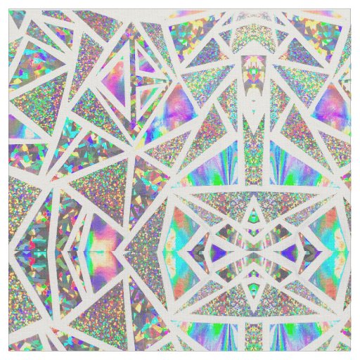 Faux Holographic Geometric Pattern Fabric
