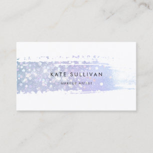 faux holographic glitter paint stroke business card