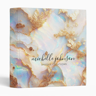 Faux Holographic Iridescent Opal Crystal Creative 3 Ring Binder