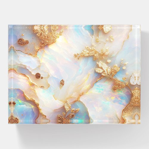 Faux Holographic Iridescent Opal Crystal Fantasy Paperweight