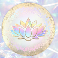 faux holographic lotus flower logo