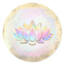 faux holographic lotus flower logo classic round sticker