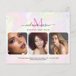 Faux Holographic Makeup Artist & Photo Iridescent Flyer