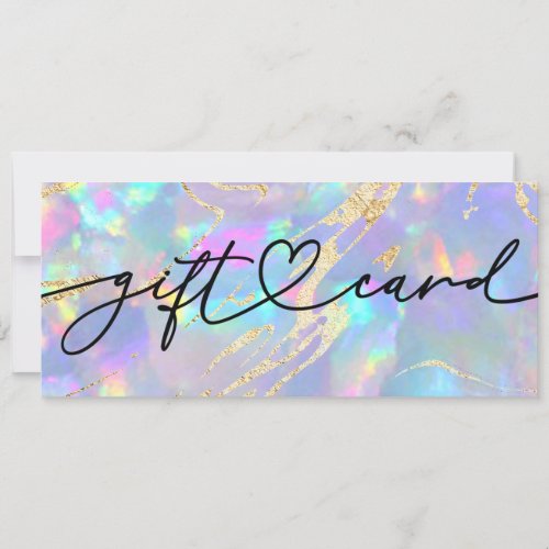 faux holographic opal background gift certificate