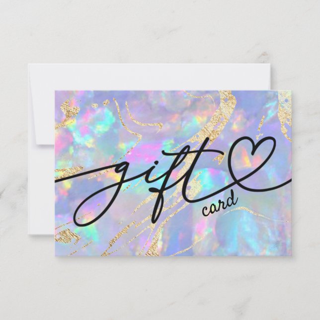 faux holographic opal gift certificate (Front)