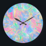 FAUX holographic opal  Large Clock<br><div class="desc">please note the holographic effect is not real,  but just simulated</div>