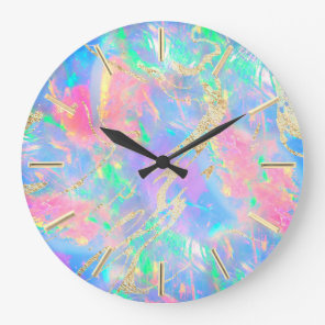 FAUX holographic opal Large Clock