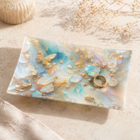 Faux Holographic Opal Moonstone Gold Butterfly