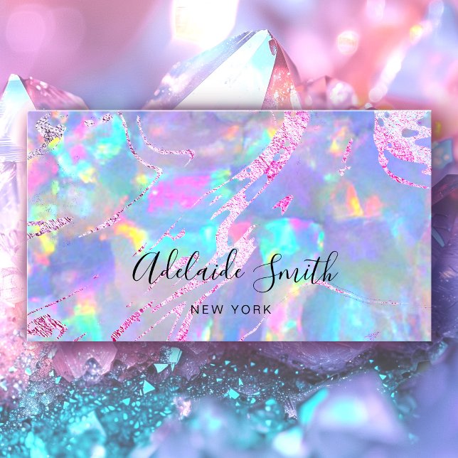 faux holographic opal photo business card (Creator Uploaded)