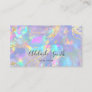 faux holographic opal stone business card