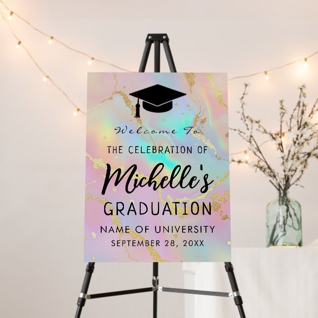 faux holographic opal stone Graduation Welcome     Foam Board (In Situ (Stand))