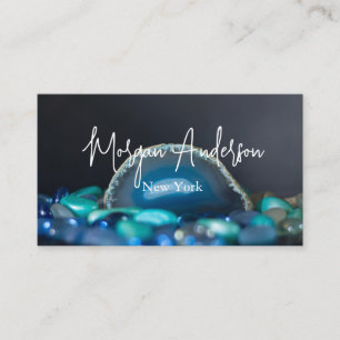 Faux holographic opal stone Personalized Business Card