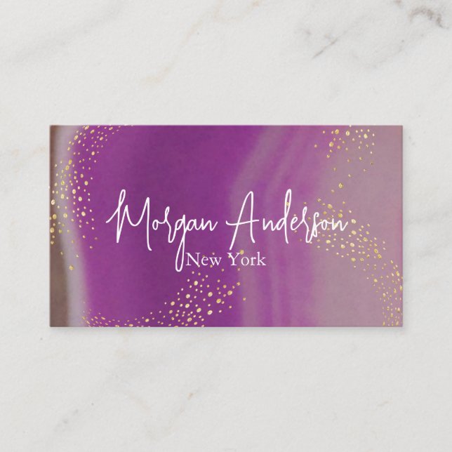 Faux holographic opal stone Personalized  Business Card (Front)