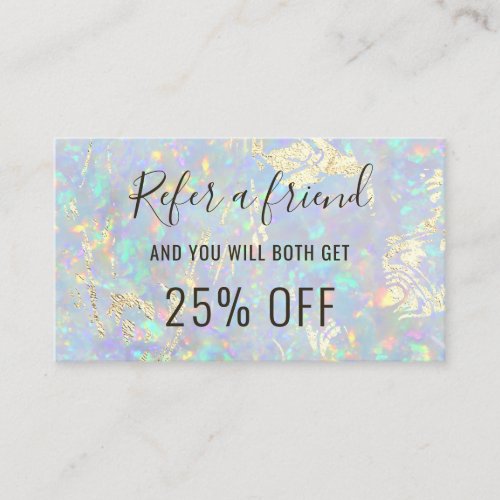 FAUX holographic opal texture referral Business Card