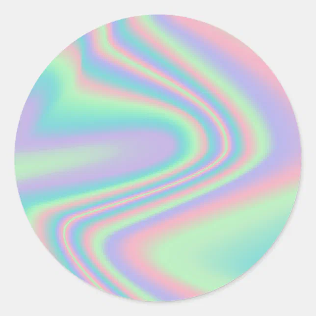 Faux Holographic Rainbow Classic Round Sticker | Zazzle